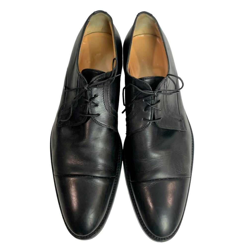 Dolce & Gabbana Black Leather Cap Toe Oxfords Men 9.5